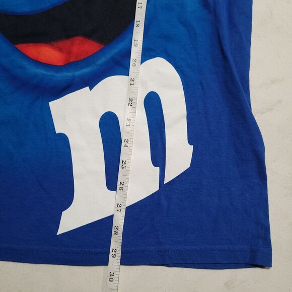 2011 M&M's AUTHENTIC BRANDED BLUE M&M CHOCOLATE CANDY TEE T SHIRT Mens Large EUC - Picture 4 of 6